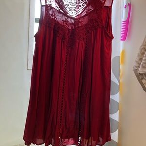 Sleeveless crochet babydoll dress